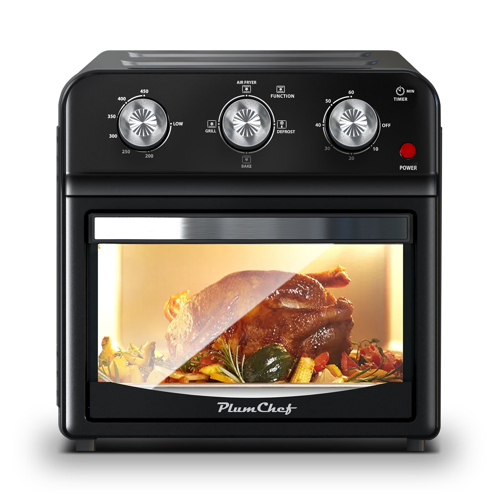 12.5 Qt Air Fryer With Advanced Multi-Function Cooking Grill, Air Fry, Defrost, Bake, Presets For French Fries, Pizza, Chicken, Fish, And Toast, Dual Knob Control, Amazon Resale Prohibited