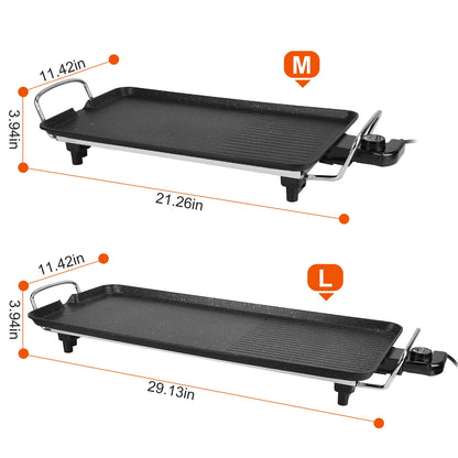 1Pc Electric Barbecue Grill Hot Plate Cooking BBQ Griddle Non Stick Table Top Grill Griddle For Indoor Outdoor Camping Picnic Family Gathering Friend Party