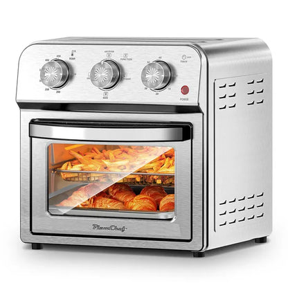 Family Size Air Fryer Toaster Oven Combo, 13QT, 360° Hot Air Circulation For Healthy Oil-Free Cooking, Multifunctional Convection Contertop Oven, Adjustable Time &amp; Temp Control, Stainless Steel