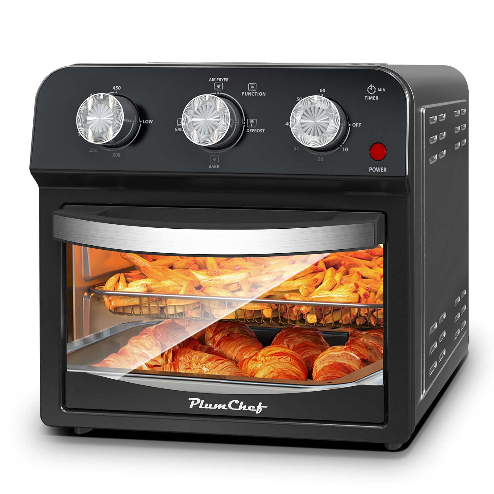 12.5 Qt Air Fryer With Advanced Multi-Function Cooking Grill, Air Fry, Defrost, Bake, Presets For French Fries, Pizza, Chicken, Fish, And Toast, Dual Knob Control, Amazon Resale Prohibited