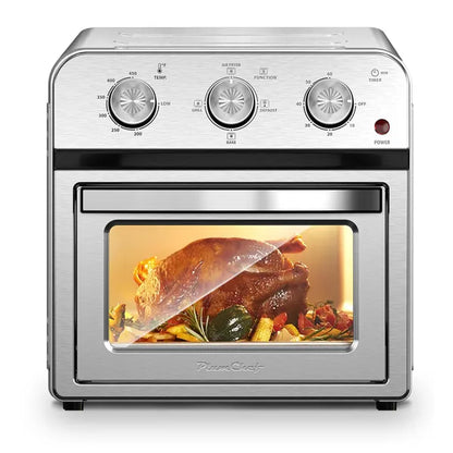 Family Size Air Fryer Toaster Oven Combo, 13QT, 360° Hot Air Circulation For Healthy Oil-Free Cooking, Multifunctional Convection Contertop Oven, Adjustable Time &amp; Temp Control, Stainless Steel